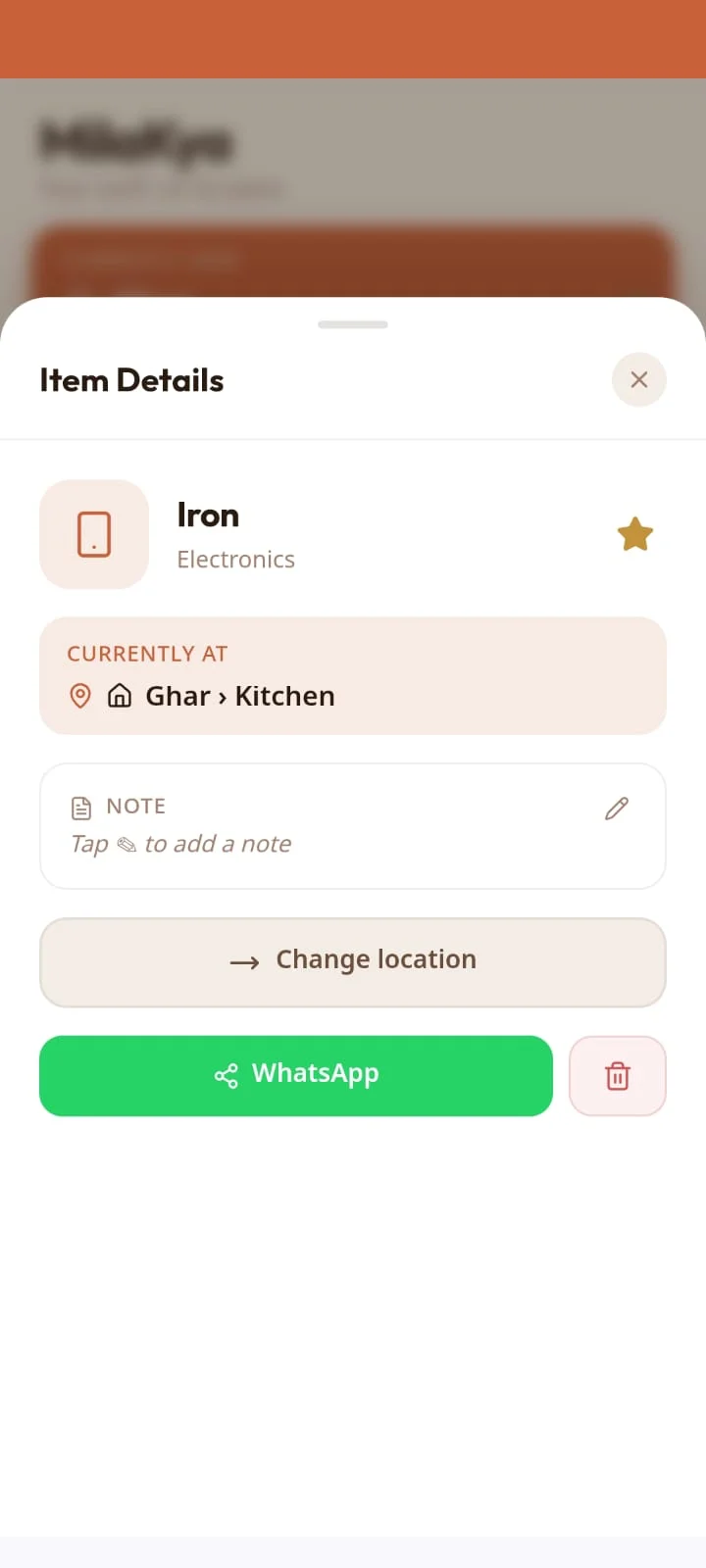 MilaKya Whatsapp Share screen